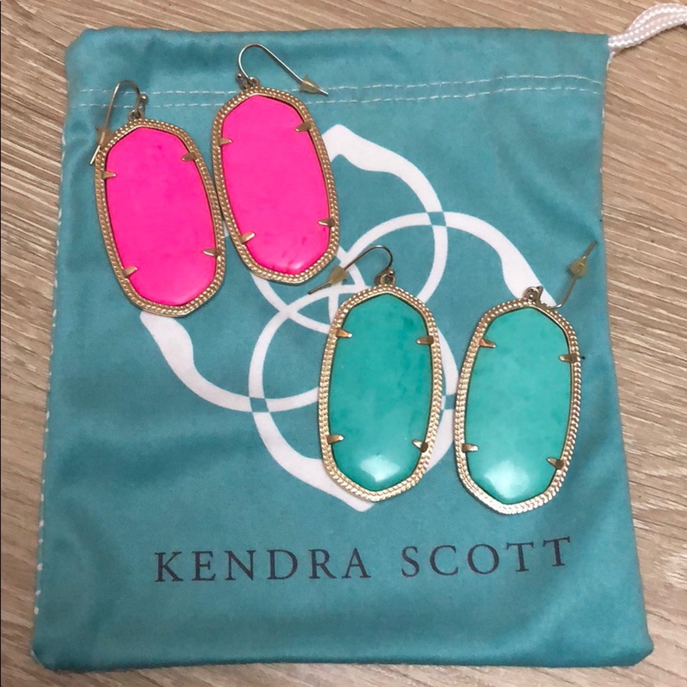 Elle Earrings Kendra Scott Turquoise & Neon Pink